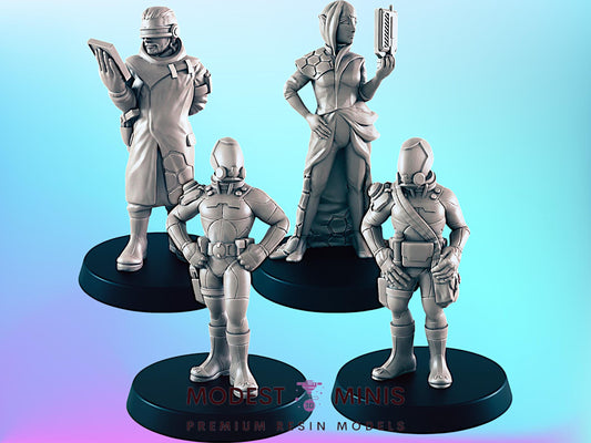 Sci Fi Explorers Set | 25mm - 75mm Scale | DnD | Cyberpunk | EC3D Sci Fi Mini