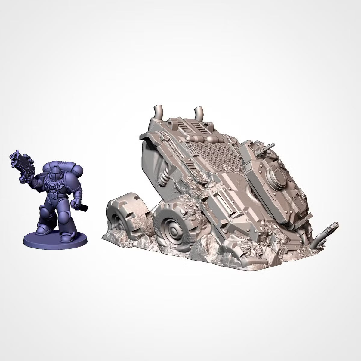 Vehicles Destroyed | 25mm - 40mm Scale | Survivor Wargame Terrain | Badlands Terrain | Txarli