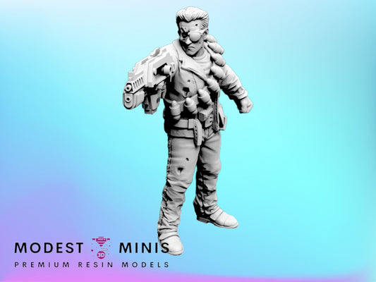 Old Cyborg Hero 900 - 32mm Scale Resistence | RPG | Sci fi | Cyberpunk | Role Playing | DnD | Papsikel