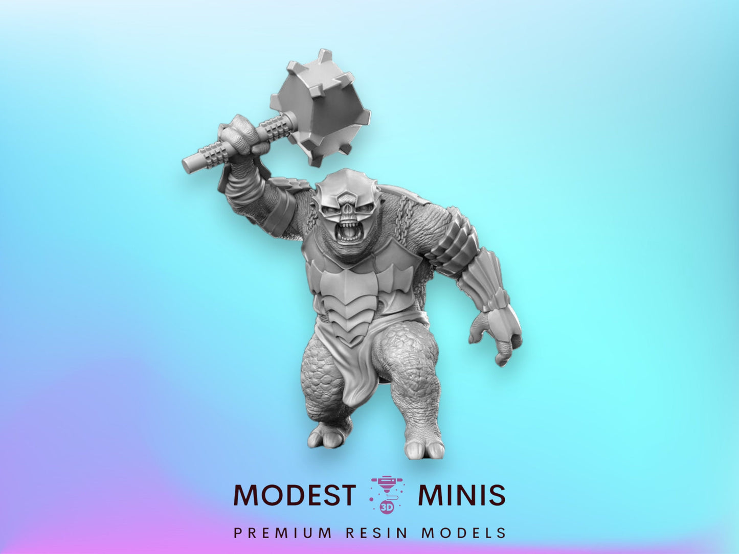 50mm Troll in Armor - 32mm Scale DnD Miniature | Dungeons and Dragons | JRPG Mini - RN Estudio