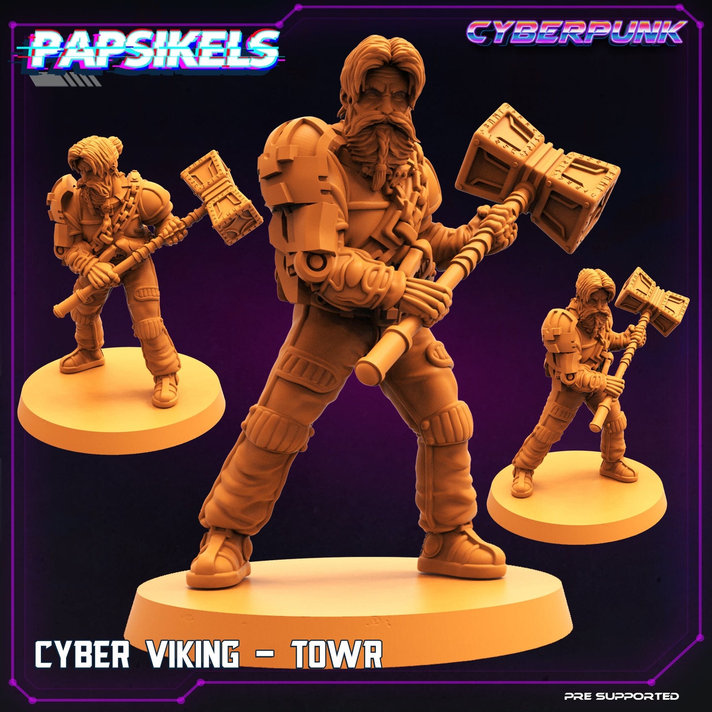 CyberViking Towr - 32mm Scale Alien Miniature  | Batang City | Papsikels