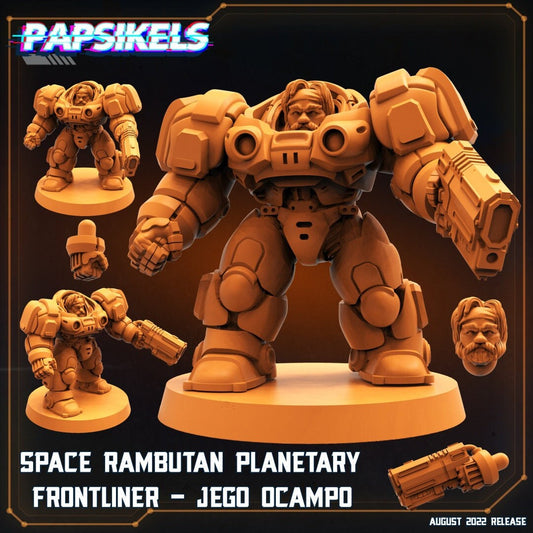 Space Dwarf Jego Powersuit A - 32mm Scale Alien Miniature | RPG | Sci fi | Cyberpunk | Role Playing | DnD | Papsikel