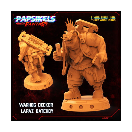 Warhog Decker - 32mm Scale Miniature | RPG | Sci fi | Cyberpunk | Role Playing | DnD | Papsikel