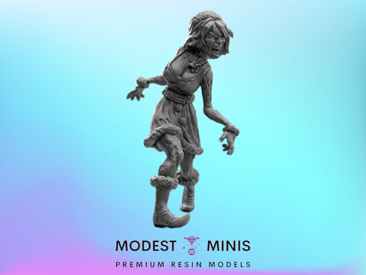 Christmas Zombie Female | 28mm - 100mm Scale Resin Mini | Zombicide | Vaultz