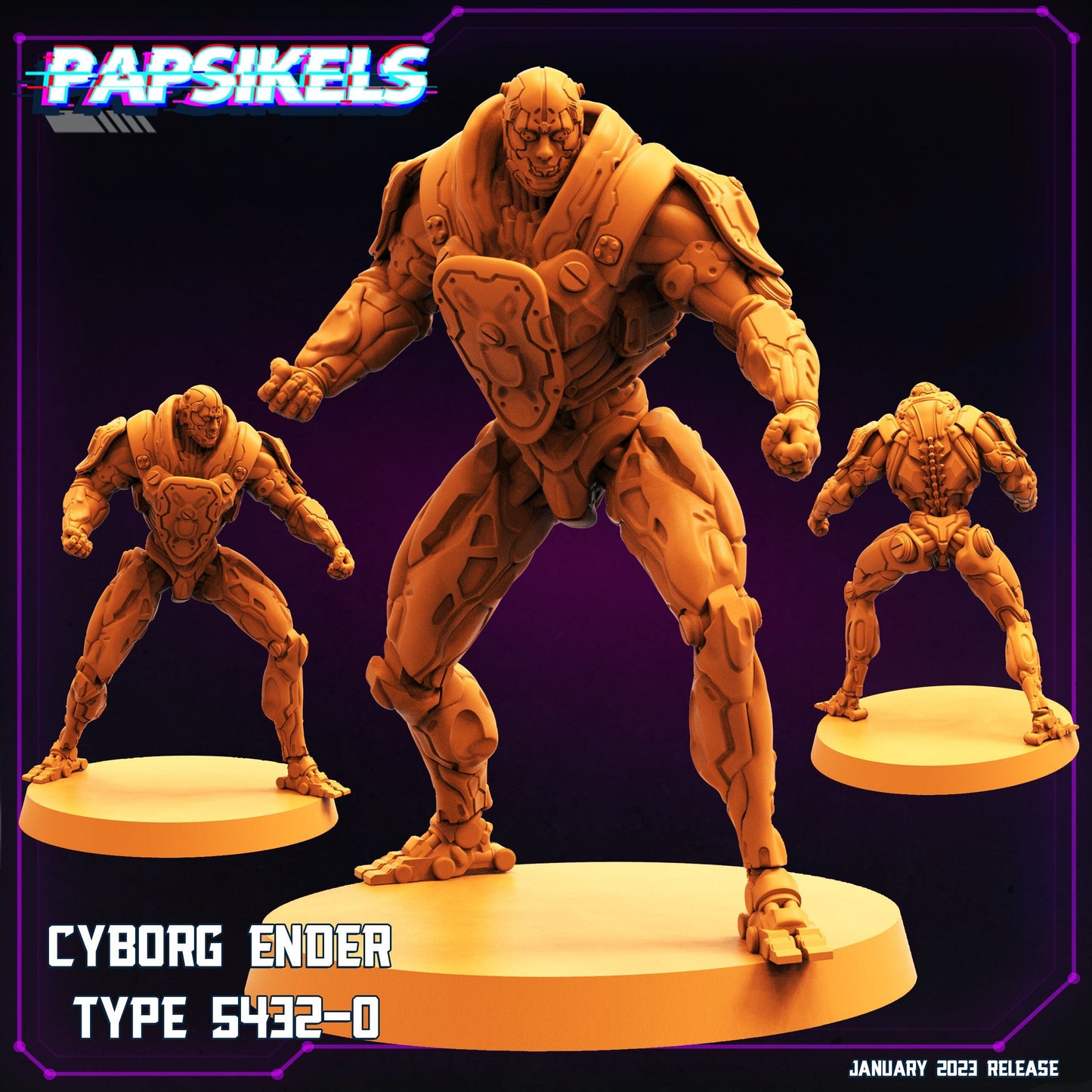 Cyborg Ender Type 5432-0 - 32mm Scale | RPG | Sci fi | Cyberpunk | Role Playing | DnD | Papsikel