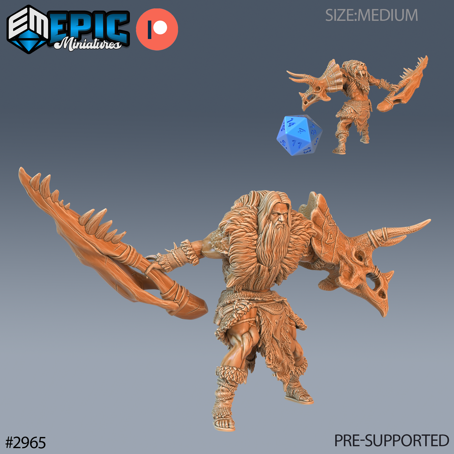 Caveman Barbarians | 28mm - 40mm Scale Dinosaur Miniature | DnD Frostgrave Mini | Epic