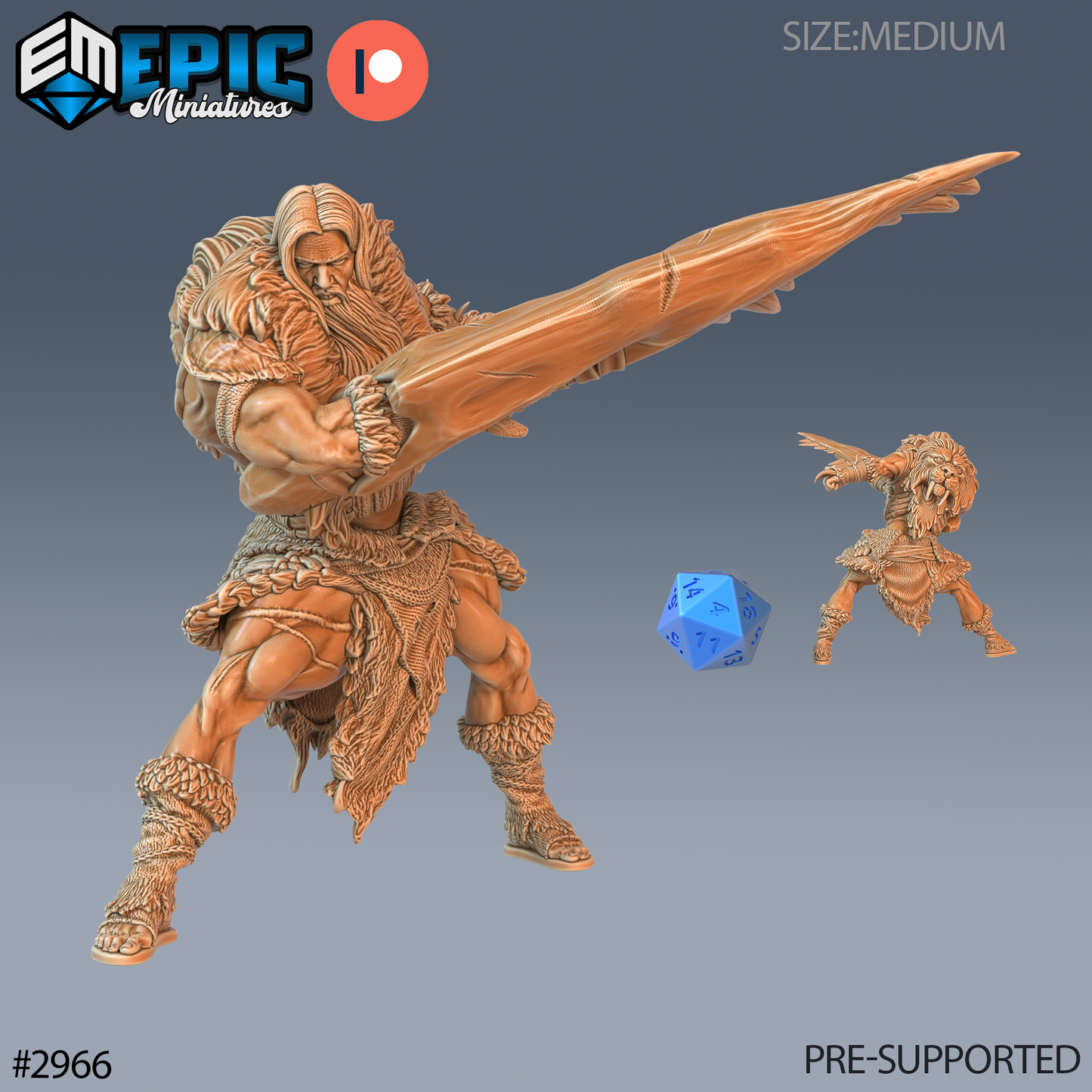 Caveman Barbarians | 28mm - 40mm Scale Dinosaur Miniature | DnD Frostgrave Mini | Epic