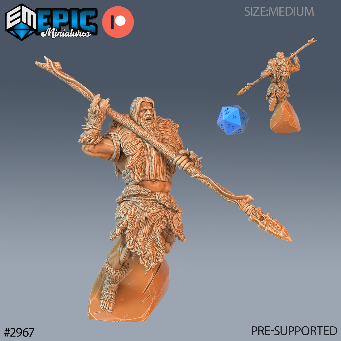 Caveman Barbarians | 28mm - 40mm Scale Dinosaur Miniature | DnD Frostgrave Mini | Epic