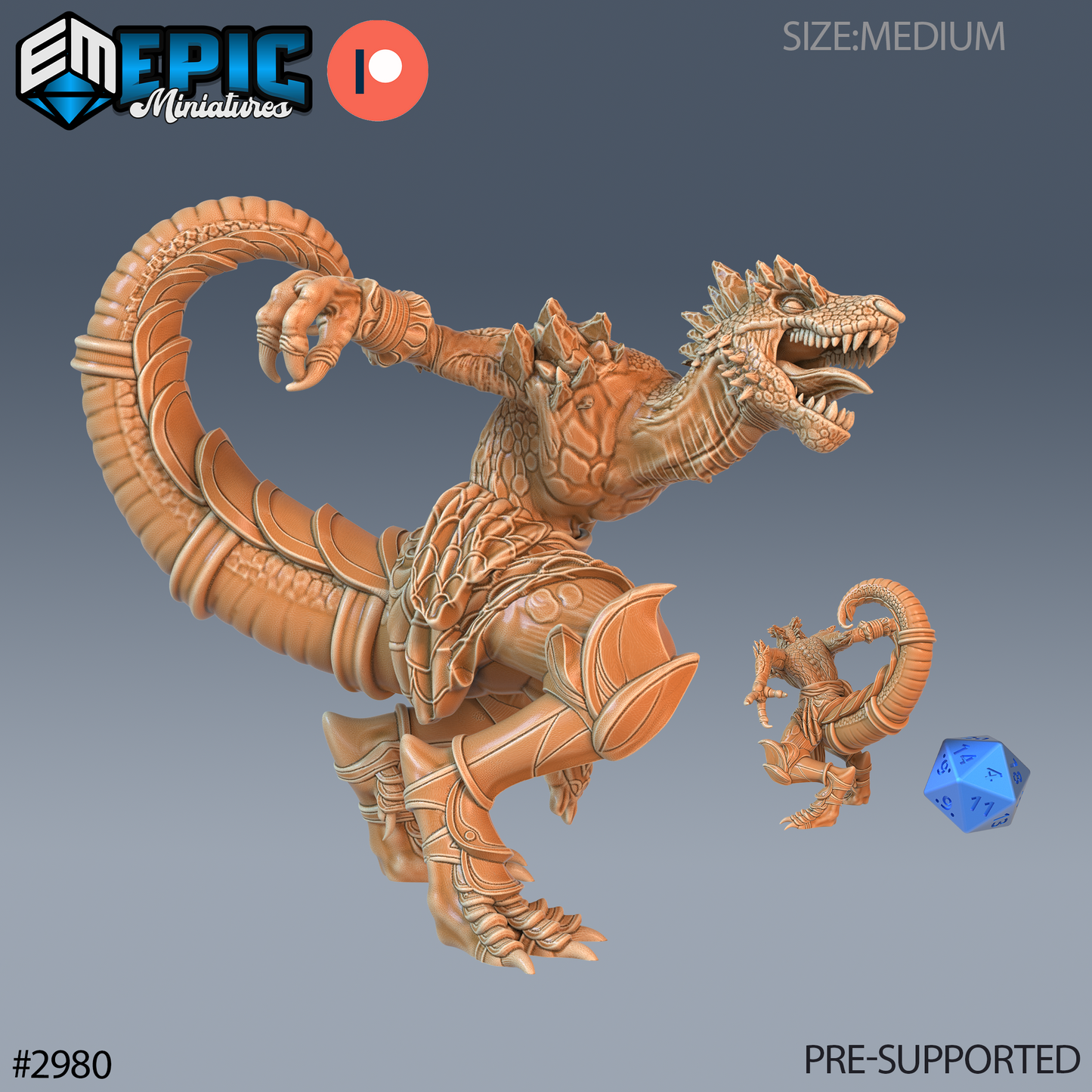 Tyranno Folk | 28mm - 75mm Scale Dinosaur Miniature | DnD Frostgrave Mini | Epic