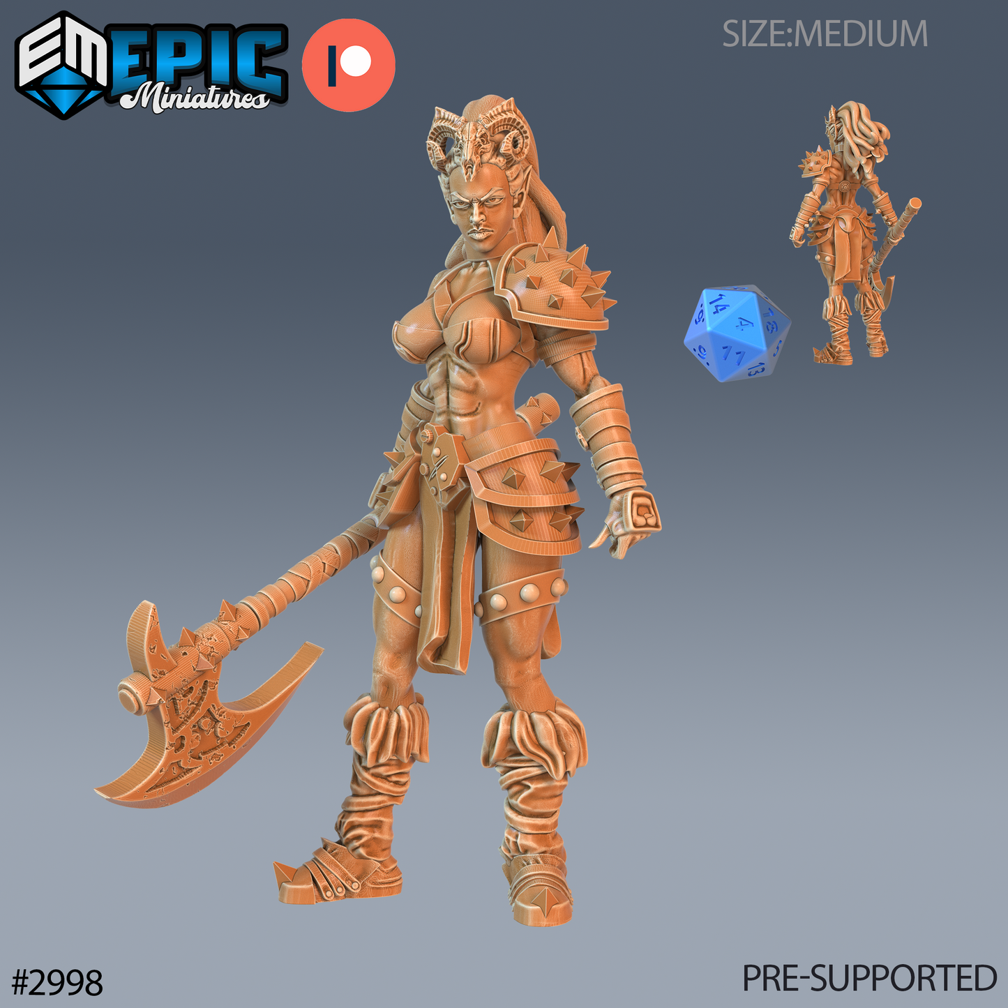 Dark Elf Barbarian | 28mm - 75mm Scale Dinosaur Miniature | DnD Frostgrave Mini | Epic