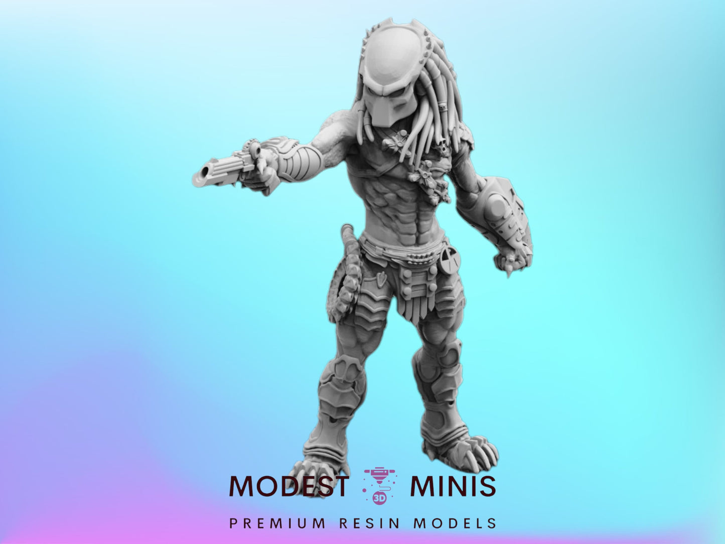 Plasma Pistol Wulfen Skull Hunter - 32mm Scale Alien Miniature | RPG | Sci fi | Cyberpunk | Role Playing | DnD | Papsikel Skull Hunters