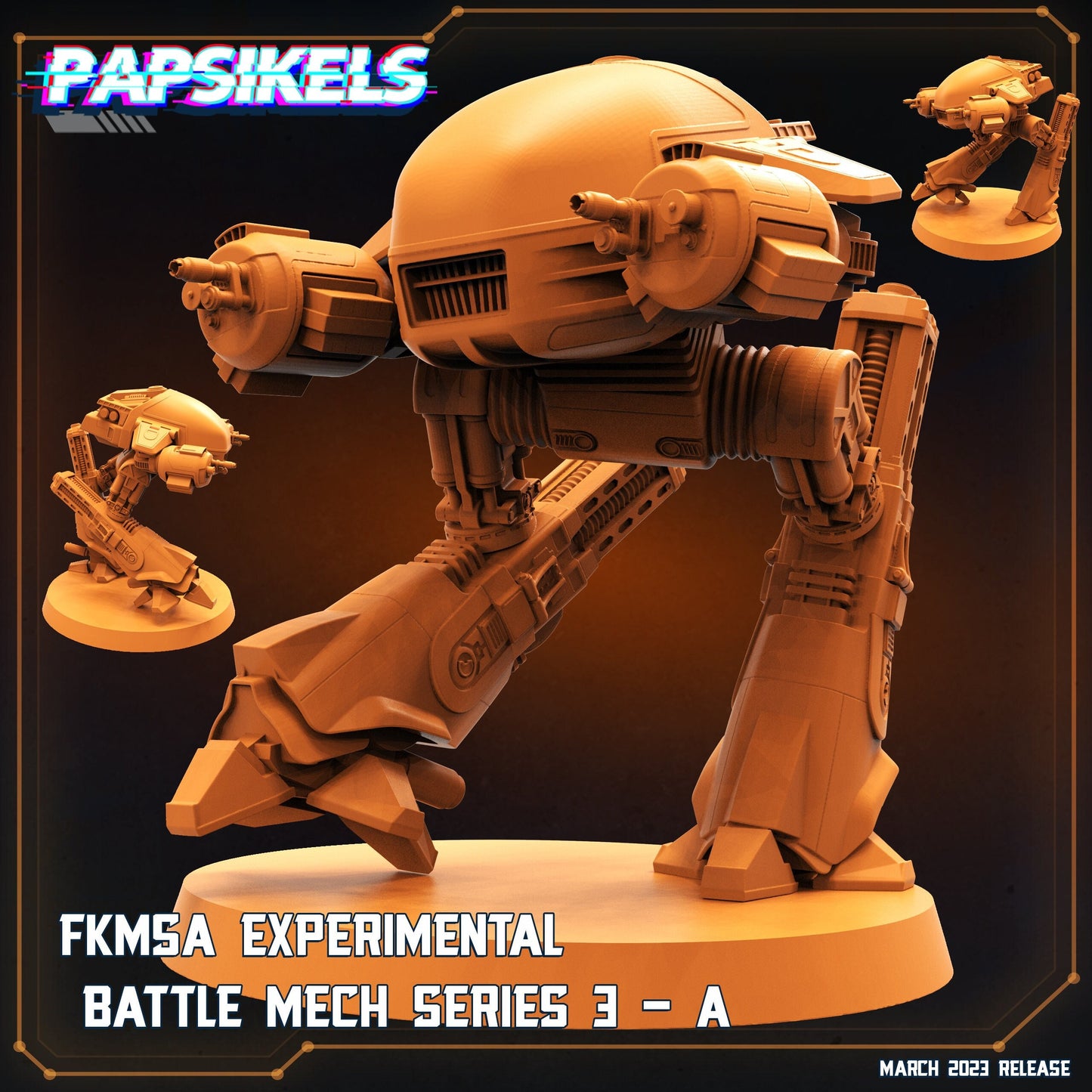 Experimental Battle Mech Series 3 A - 32mm Scale Miniature | RPG | Sci fi | Cyberpunk | Role Playing | Papsikel