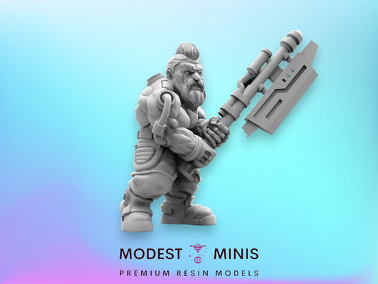 5pc Rambutan Space Breaker Dwarf Set - 32mm Scale Alien Miniature | RPG | Sci fi | Cyberpunk | Role Playing | DnD | Papsikel