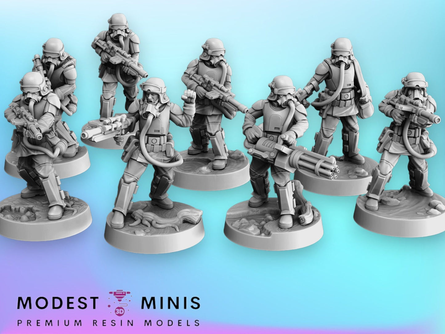 8pc Swamp Troopers No Cloak Set - 28mm - 40mm Scale | Star Wars Legion Mini