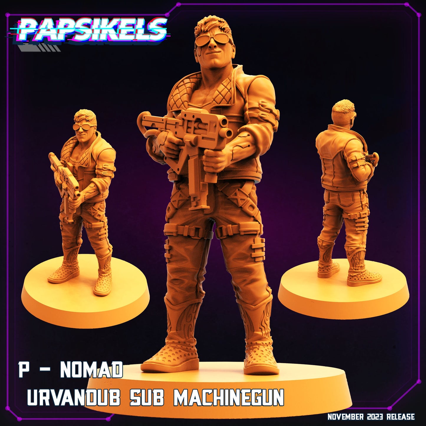 Cyberpunk Male P Nomad - 32mm Scale Cyberpunk Miniature  | Papsikels