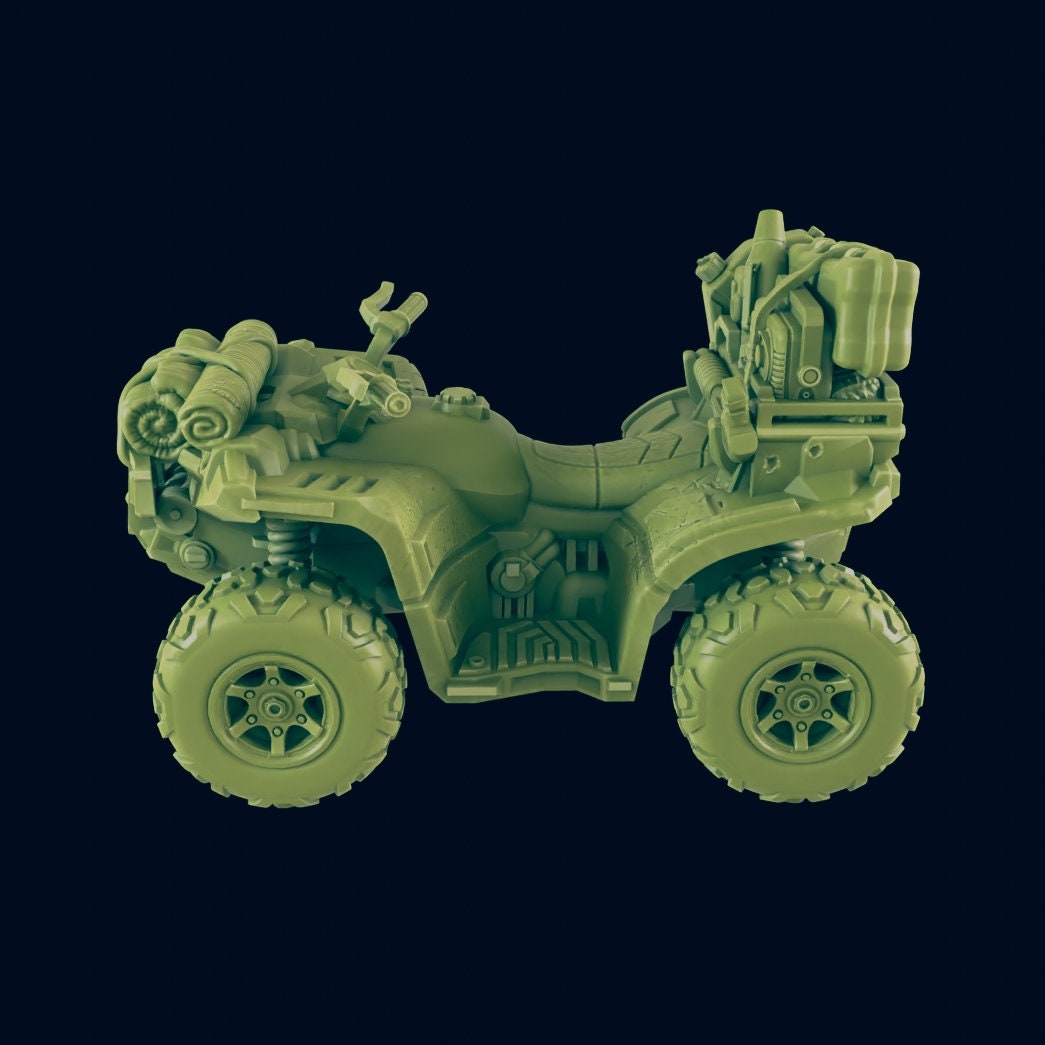 ATV Quad | 28mm - 54mm Scale | Survivor Terrain | Fantasy Scatter | Sci Fi Terrain | Superhero