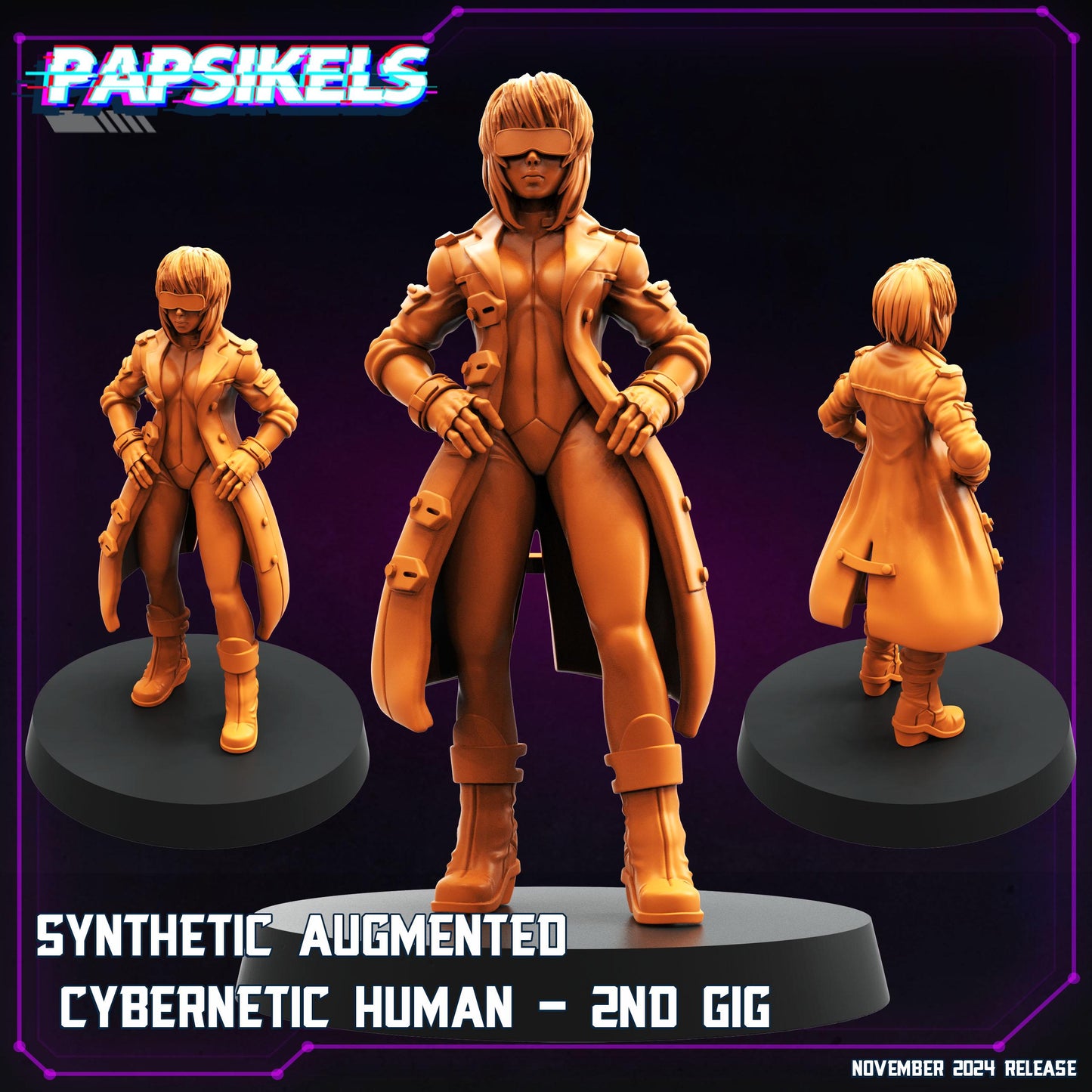 Augmented Cybernetic Humans Set - 28mm 32mm 40mm Scale Cyberpunk Miniature  |  Blade Runner | | Papsikels