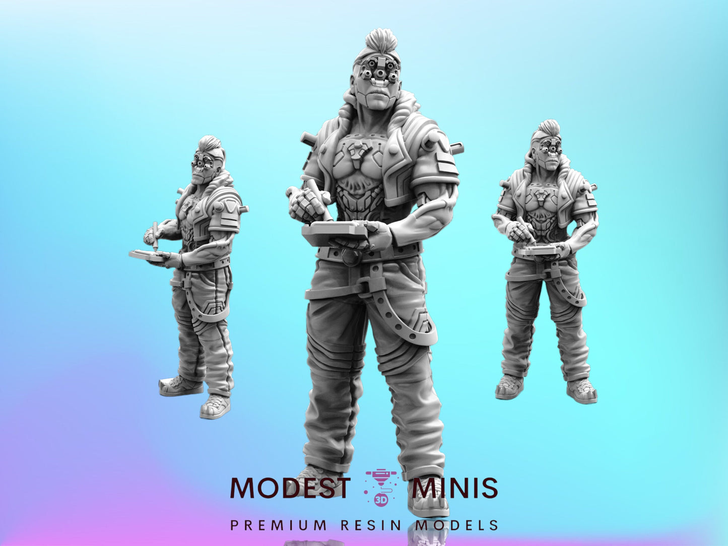 Haelstrom Gang Checker - 32mm Scale Cyberpunk Mini  | Papsikels