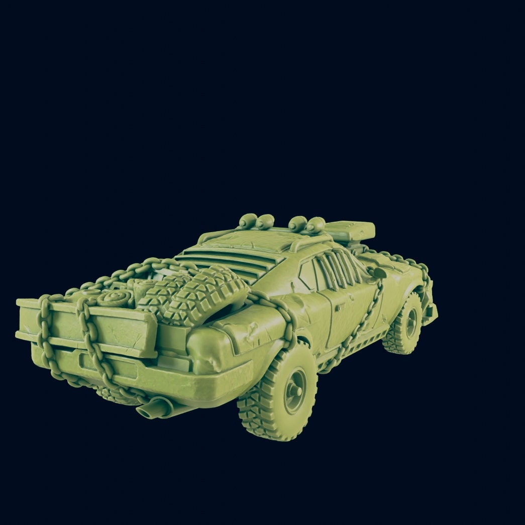 Road Warrior Car | 28mm - 54mm Scale | Survivor Terrain | Fantasy Scatter | Sci Fi Terrain | EC3D Badlands