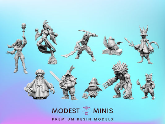 FF9 Bundle 10pc - 32mm Scale DnD Miniature | Dungeons and Dragons | JRPG Mini - RN Estudio