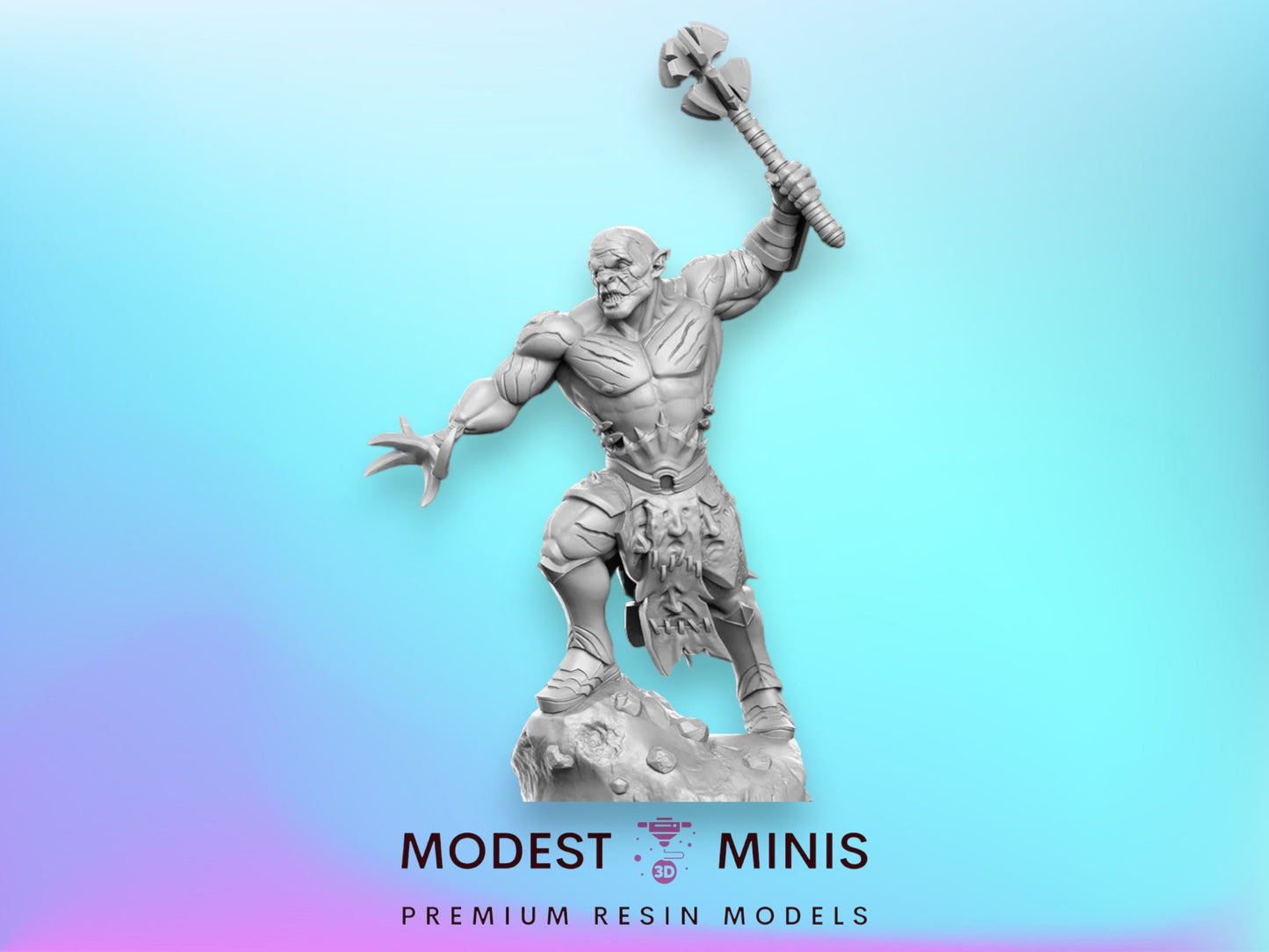 Azzarok Orc Chieftain - 32mm Scale DnD Miniature | Dungeons and Dragons | JRPG Mini - RN Estudio