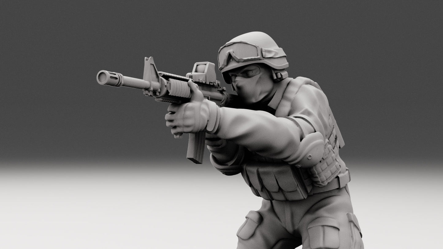 3pc Policia Federal - 28mm Scale Resin Military Miniature | Zona Alfa | Spectre Ops Mini