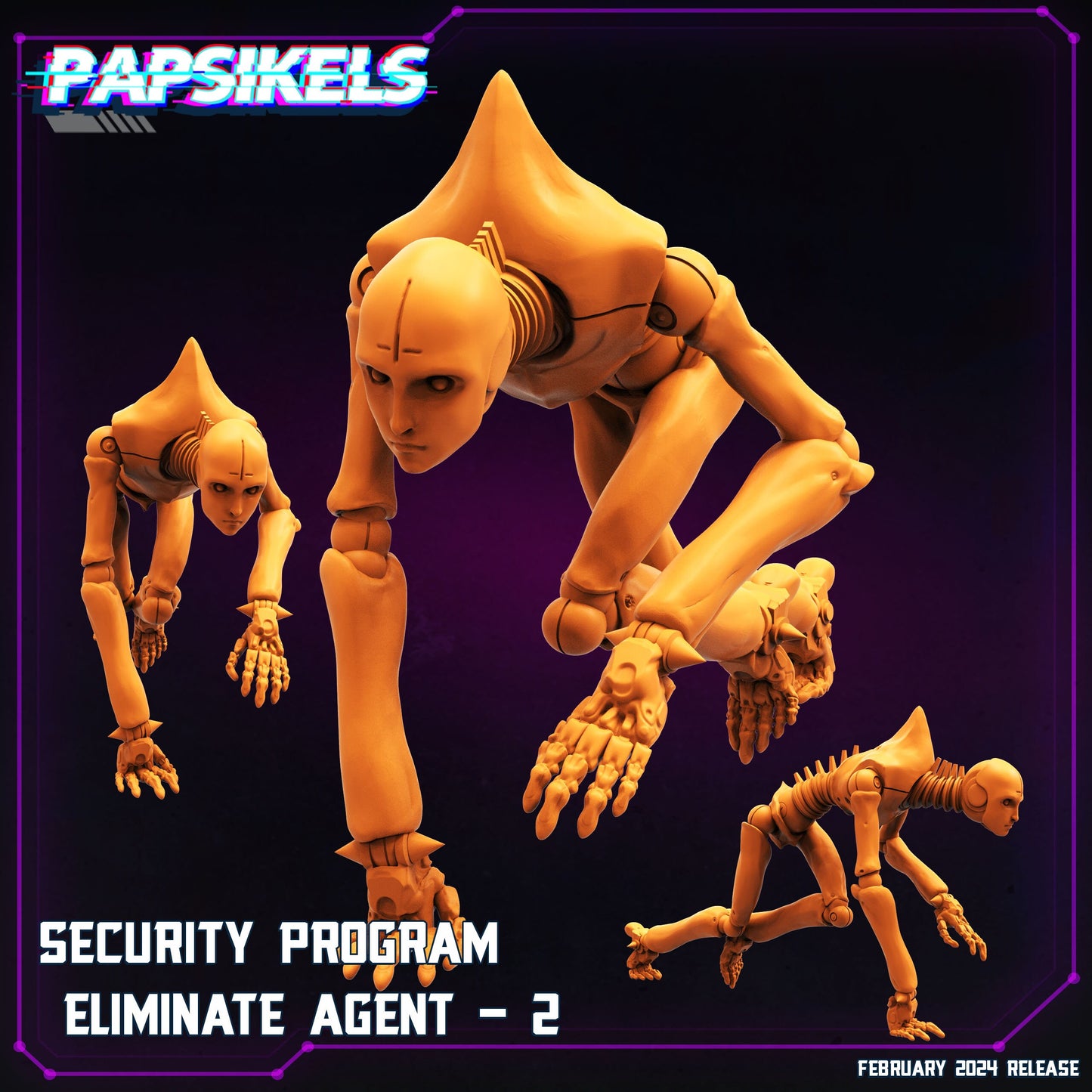 Security Program Eliminate Agent Set - Cyberpunk Miniature  | Papsikels