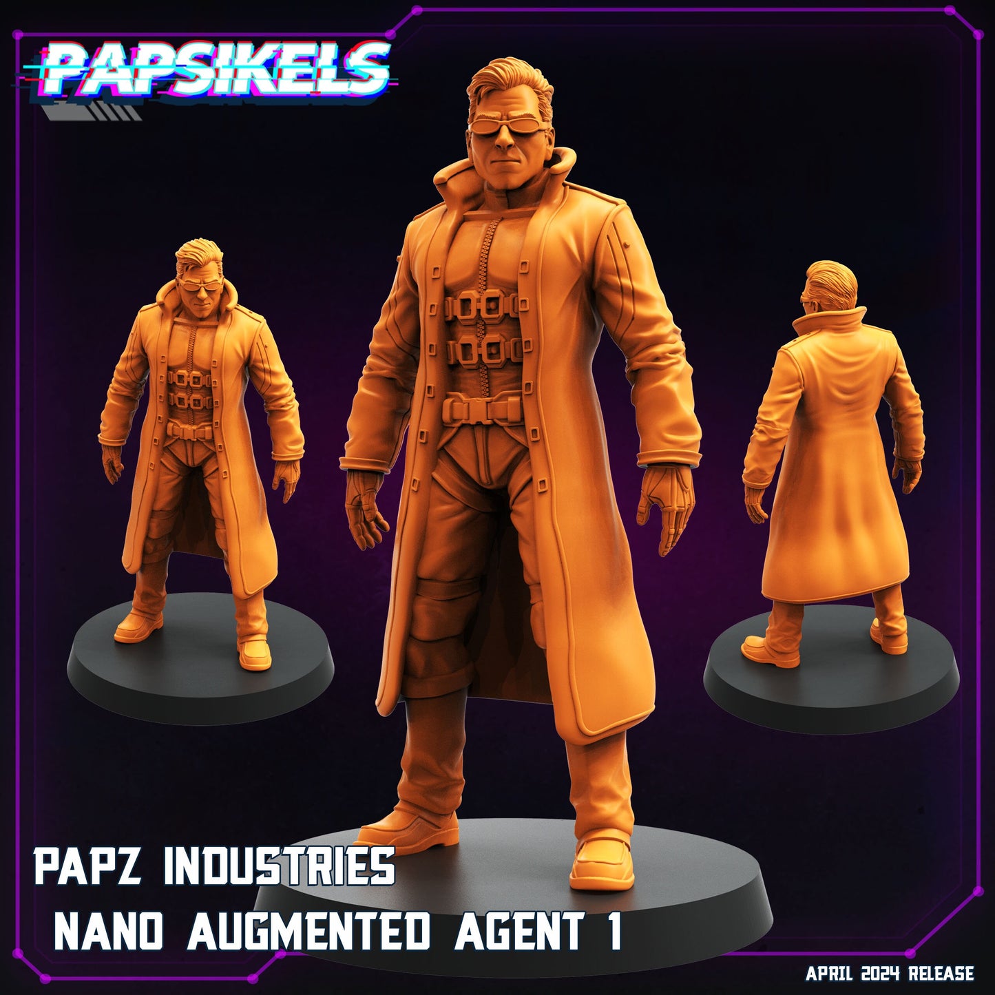 Nano Augmented Agents - Resin Cyberpunk Miniature  | Papsikels