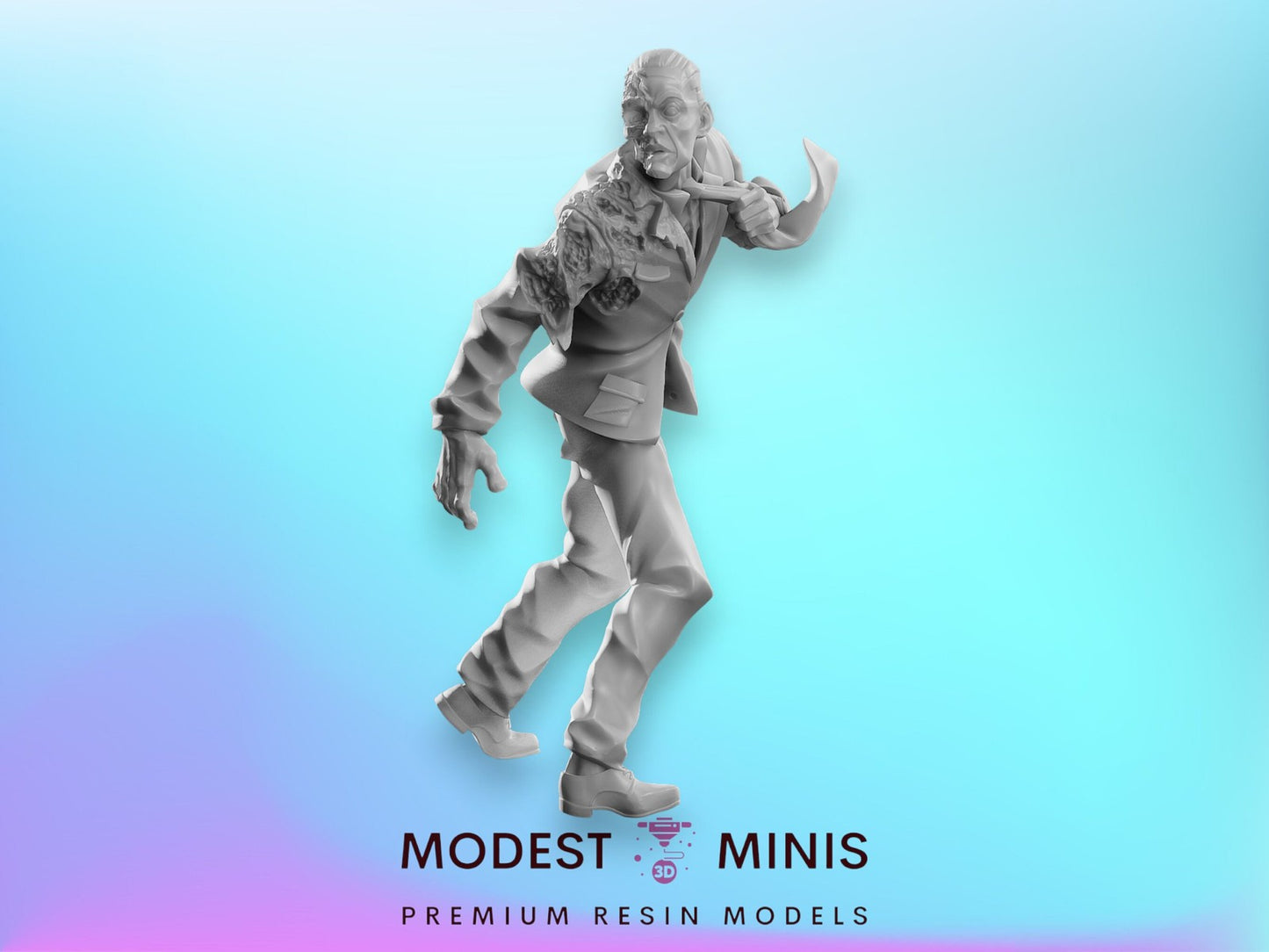 Zombie Gus | 28mm - 100mm Scale Resin Mini | Zombicide | Vaultz
