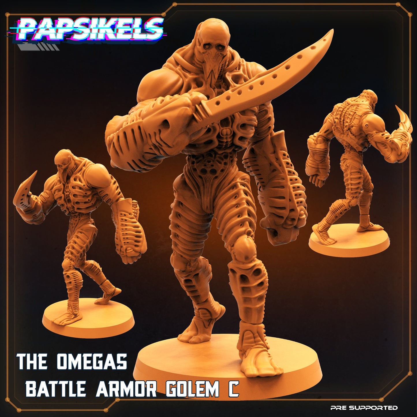 Omega Battle Armor Golem C - 32mm Scale Alien Miniature | RPG | Sci fi | Cyberpunk | Role Playing | DnD | Papsikel