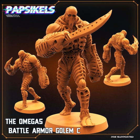 Omega Battle Armor Golem C - 32mm Scale Alien Miniature | RPG | Sci fi | Cyberpunk | Role Playing | DnD | Papsikel