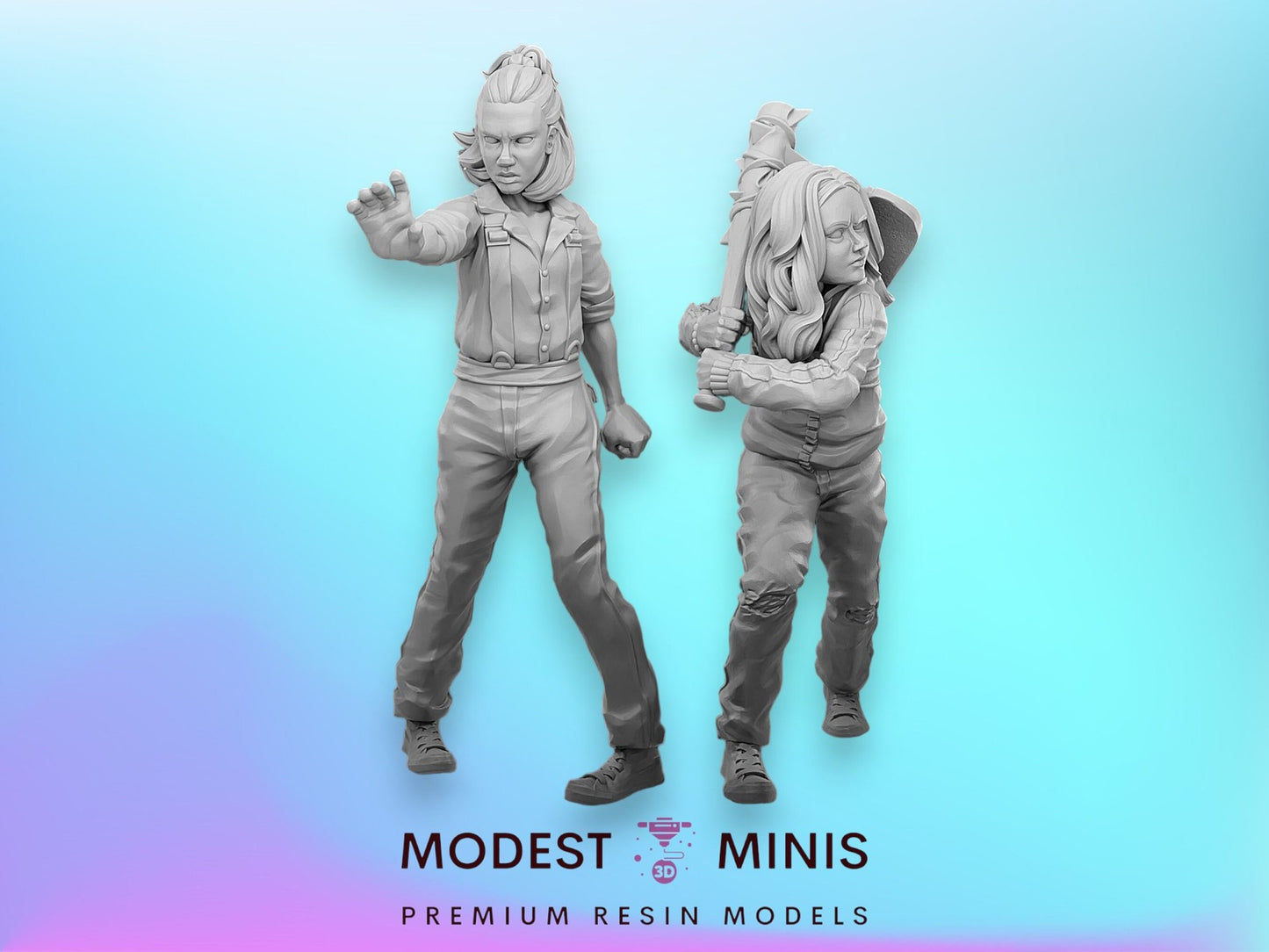 Skater Teen and Stranger Girl Survivor | 28mm - 100mm Scale | Zombicide | Vaultz