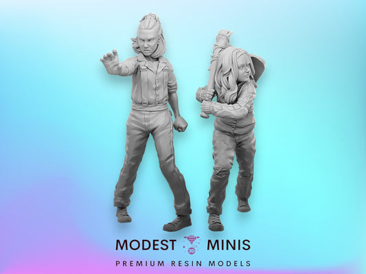 Skater Teen and Stranger Girl Survivor | 28mm - 100mm Scale | Zombicide | Vaultz