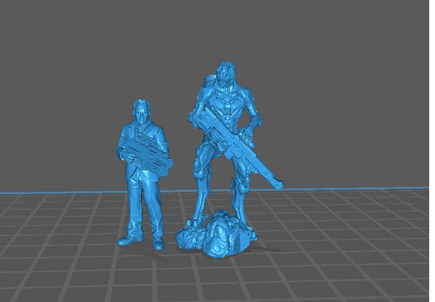 Organic Cyborg Trooper Set  - 32mm Scale Alien Miniature  | Batang City | Papsikels