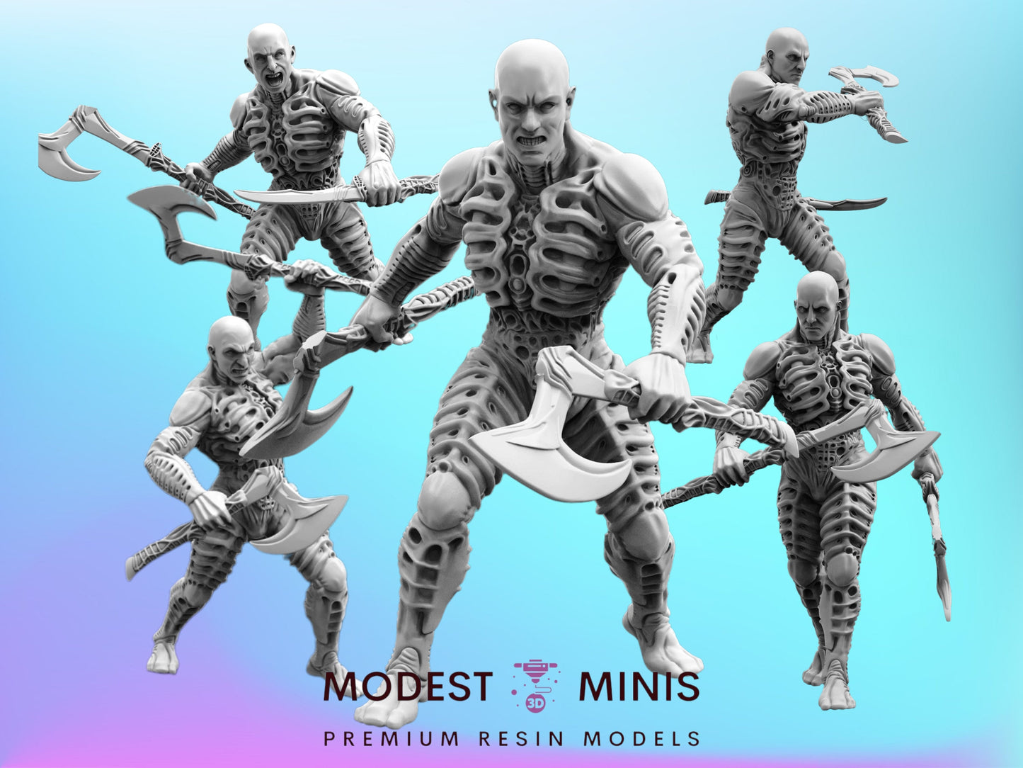 Omega Rebirth Set - 32mm Scale Miniature | RPG | Sci fi | Cyberpunk | Role Playing | Papsikel