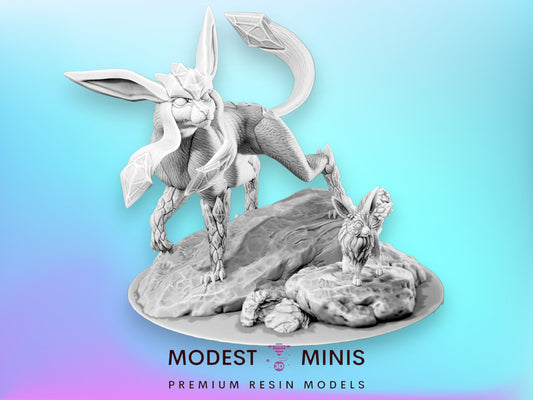 Ice Fox Diorama - Resin Kaiju Minis | Dungeons and Dragons Mini | Sci Fi | Fantasy Resin