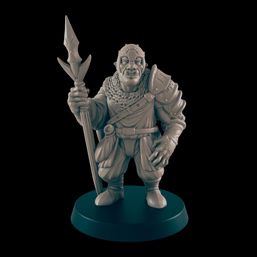 Multiracial Guards | 25mm - 100mm Scale | DnD | EC3D Fantasy Mini | Everyday Folk