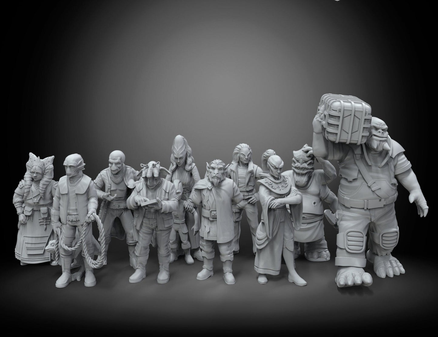 11pc Civilians Set - 28mm - 40mm Scale | Star Wars Legion Mini