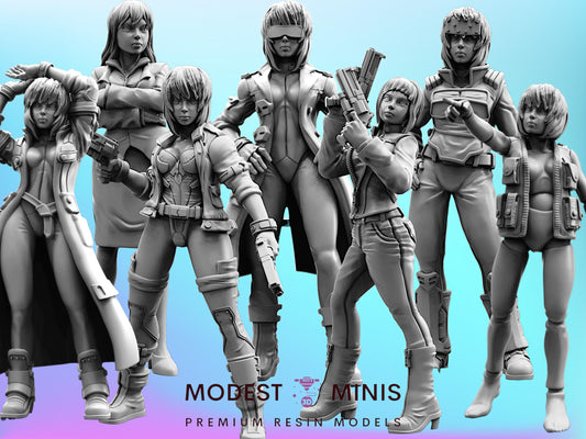 Augmented Cybernetic Humans Set - 28mm 32mm 40mm Scale Cyberpunk Miniature  |  Blade Runner | | Papsikels