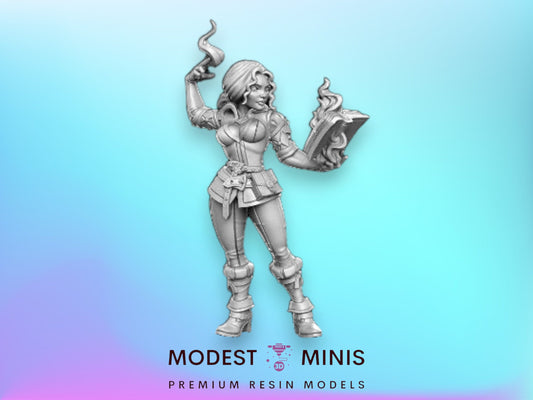 Silveria Female Wizard - 32mm Scale DnD Miniature | Dungeons and Dragons | JRPG Mini - RN Estudio