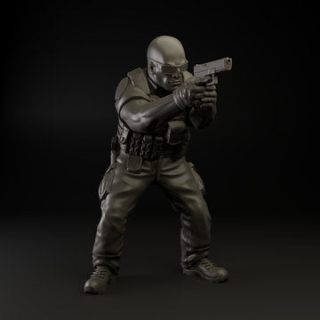 Modern US Police Set - 28mm Scale Resin Military Miniature | Zona Alfa | Spectre Ops Mini