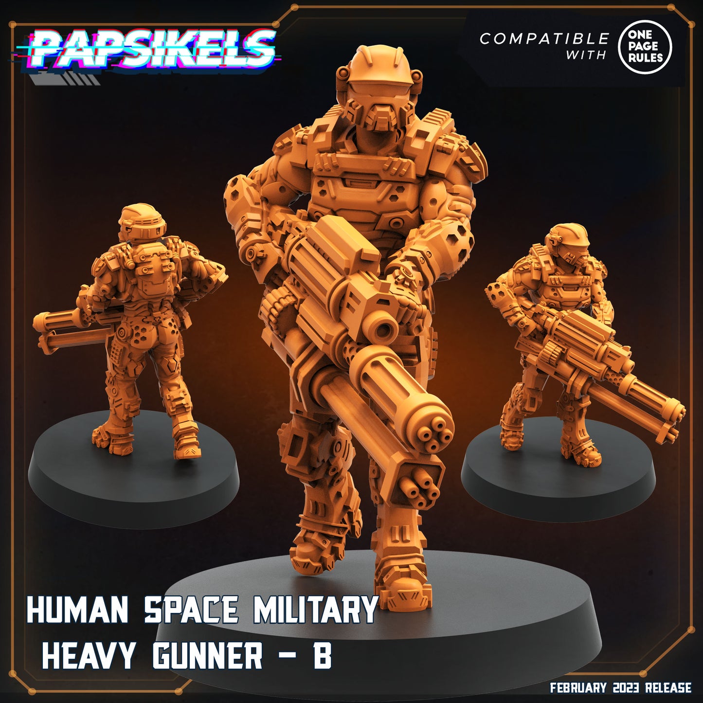 Space Military Heavy Gunnery - 32mm Scale Miniature | RPG | Sci fi | Cyberpunk | Role Playing | Papsikel