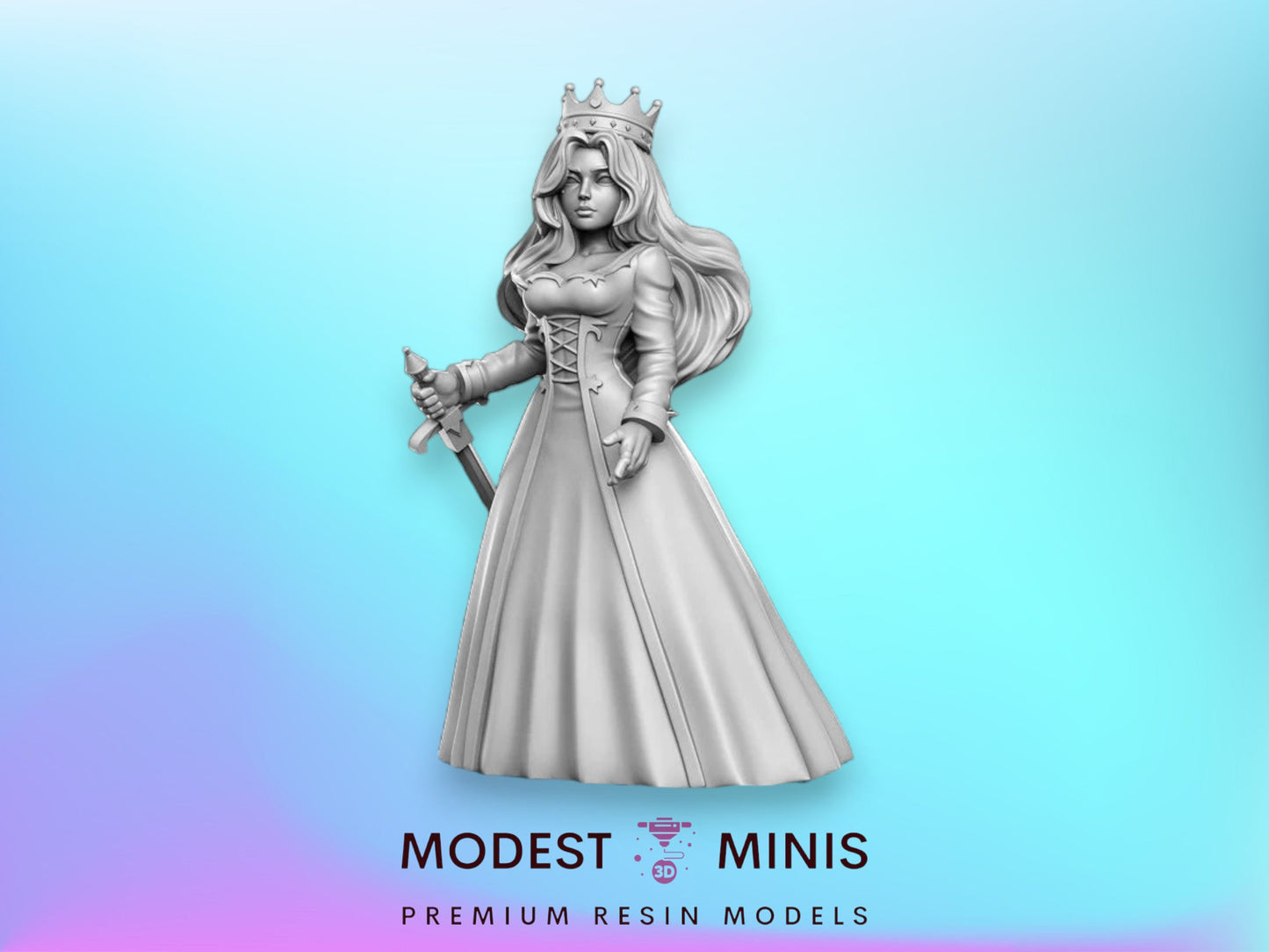 Queen Meliande - 32mm Scale DnD Miniature | Dungeons and Dragons | JRPG Mini - RN Estudio