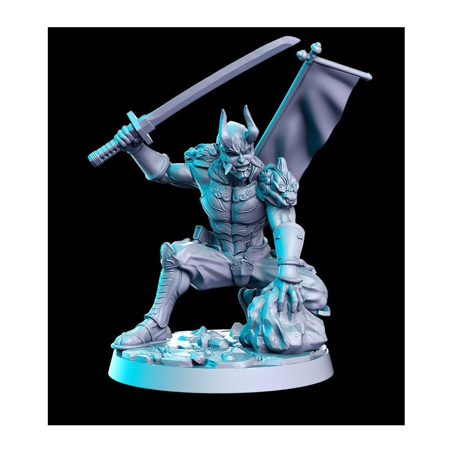 Yoshinobu Demon Samurai - 32mm Scale DnD Miniature | Dungeons and Dragons | JRPG Mini - RN Estudio