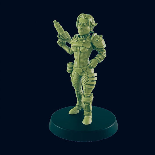 Female Vault Dweller | 28mm - 100mm Scale Resin Mini - Survivors | Zombicide | Badlands
