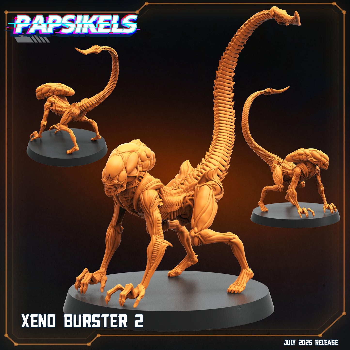 Xeno Burster - 28mm 32mm Scale Alien Miniature | RPG | Sci fi | Cyberpunk | Role Playing | DnD | Papsikel