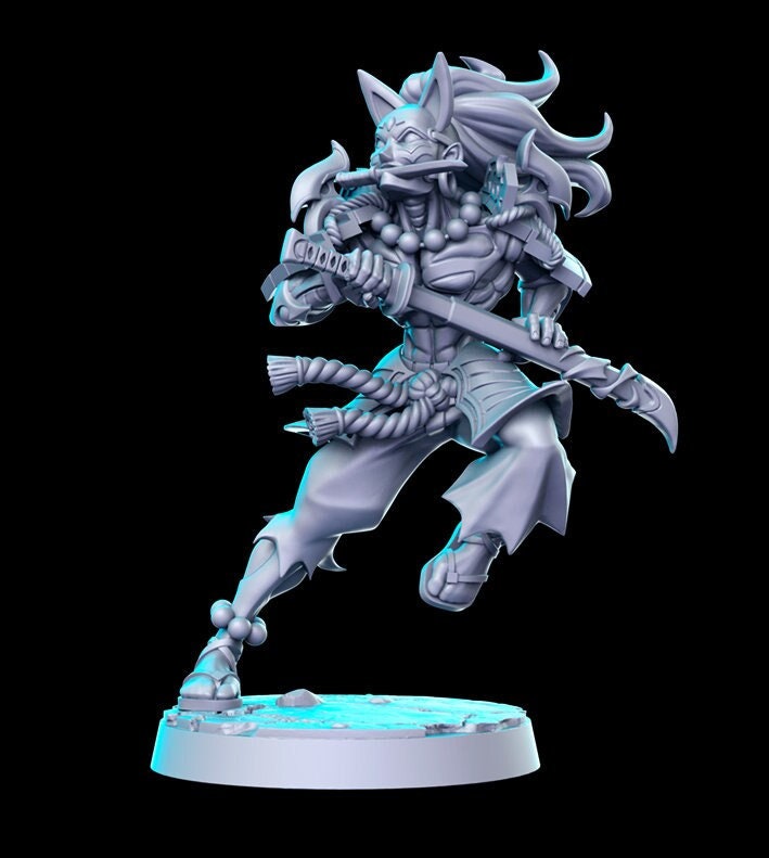 Oni Samurai Demon - 32mm Scale DnD Miniature | Dungeons and Dragons | JRPG Mini - RN Estudio