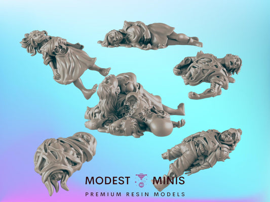 6pc Corpses Set  | 25mm - 100mm Scale | DnD | EC3D Fantasy Mini | Beasts and Baddies
