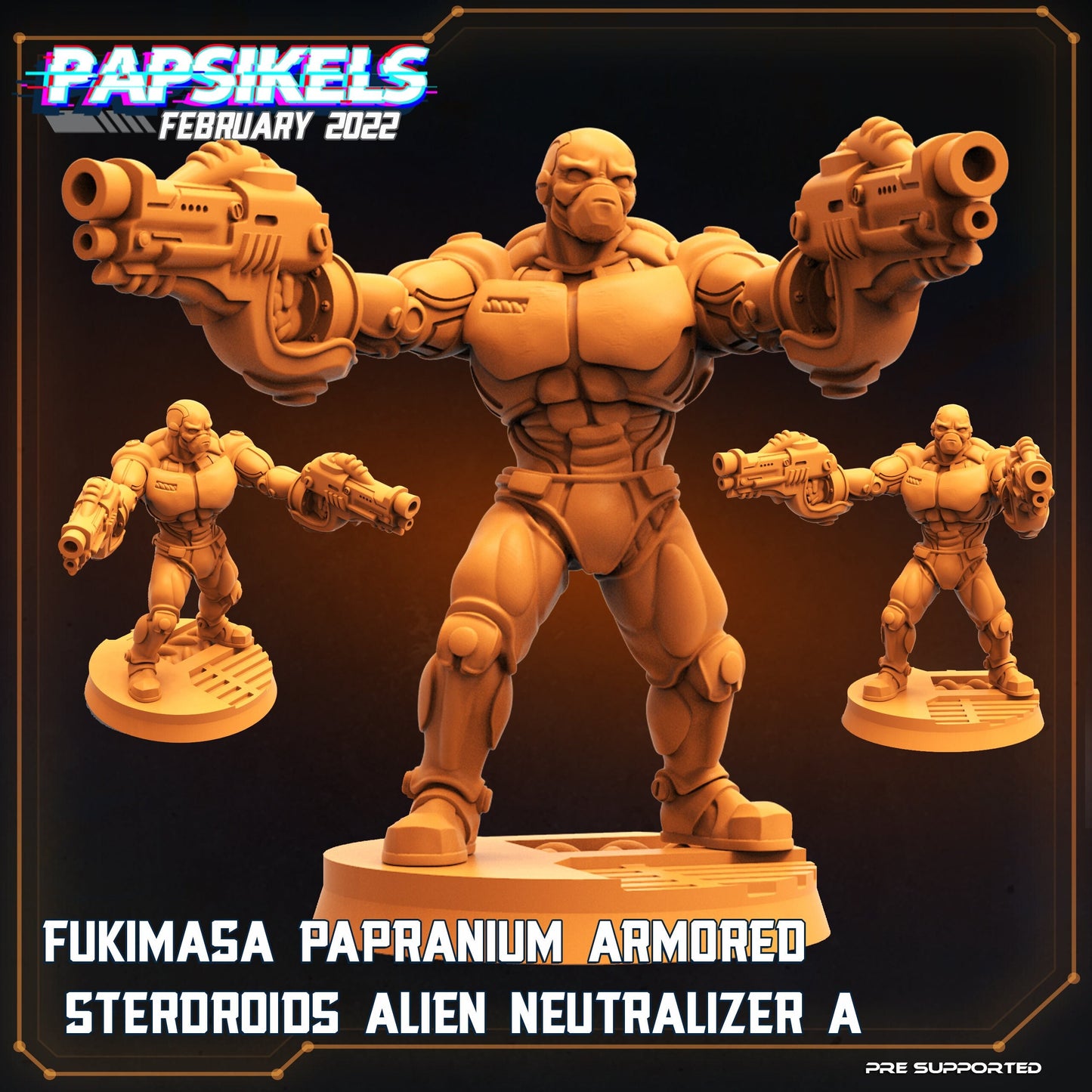 7pc 50mm Alien Neutralizers Squad - 32mm Scale Alien Miniature | RPG | Sci fi | Cyberpunk | Role Playing | DnD | Papsikel