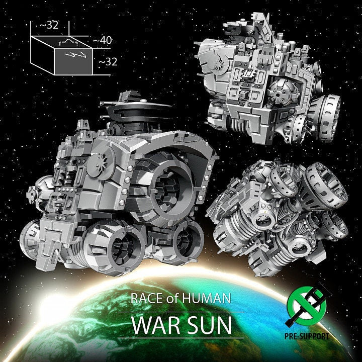 Human War Sun - Twilight Imperium | Fleetscale | Starfinder | Billion Suns | Starmada | Firefly | Terra Conflict